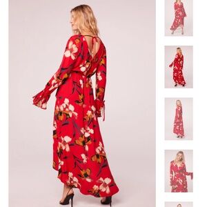 FINAL PRICE Band of Gypsies Red Floral Long Sleeve Dress